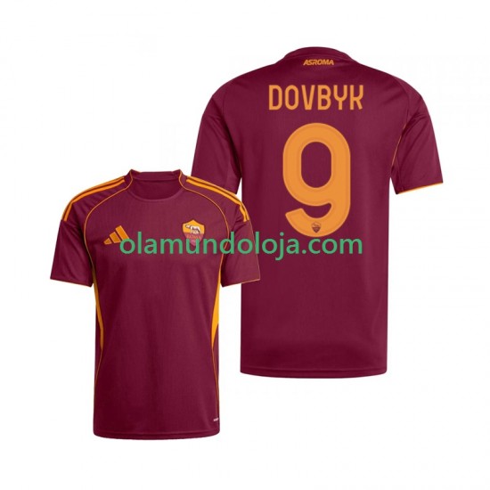 Camisola AS Roma Artem Dovbyk 9 Homem Equipamento Primeiro 2025-2026 Manga Curta